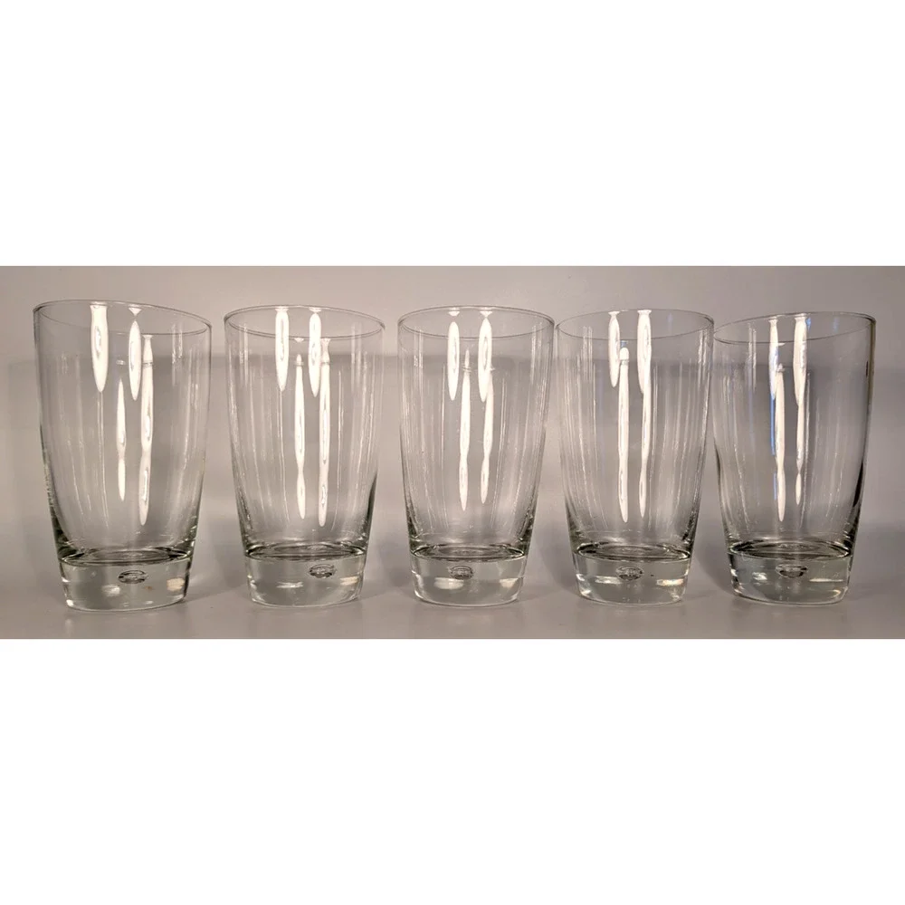 Bormioli Rocco Luna Cooler Bubble Glasses Clear 16 oz Tumbler Italy Set of 5
